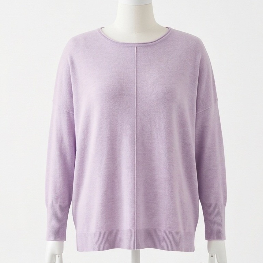 Chico's 1 Lavender Cashmere Blend Dolman Sleeve Pullover‎ Sweater Medium